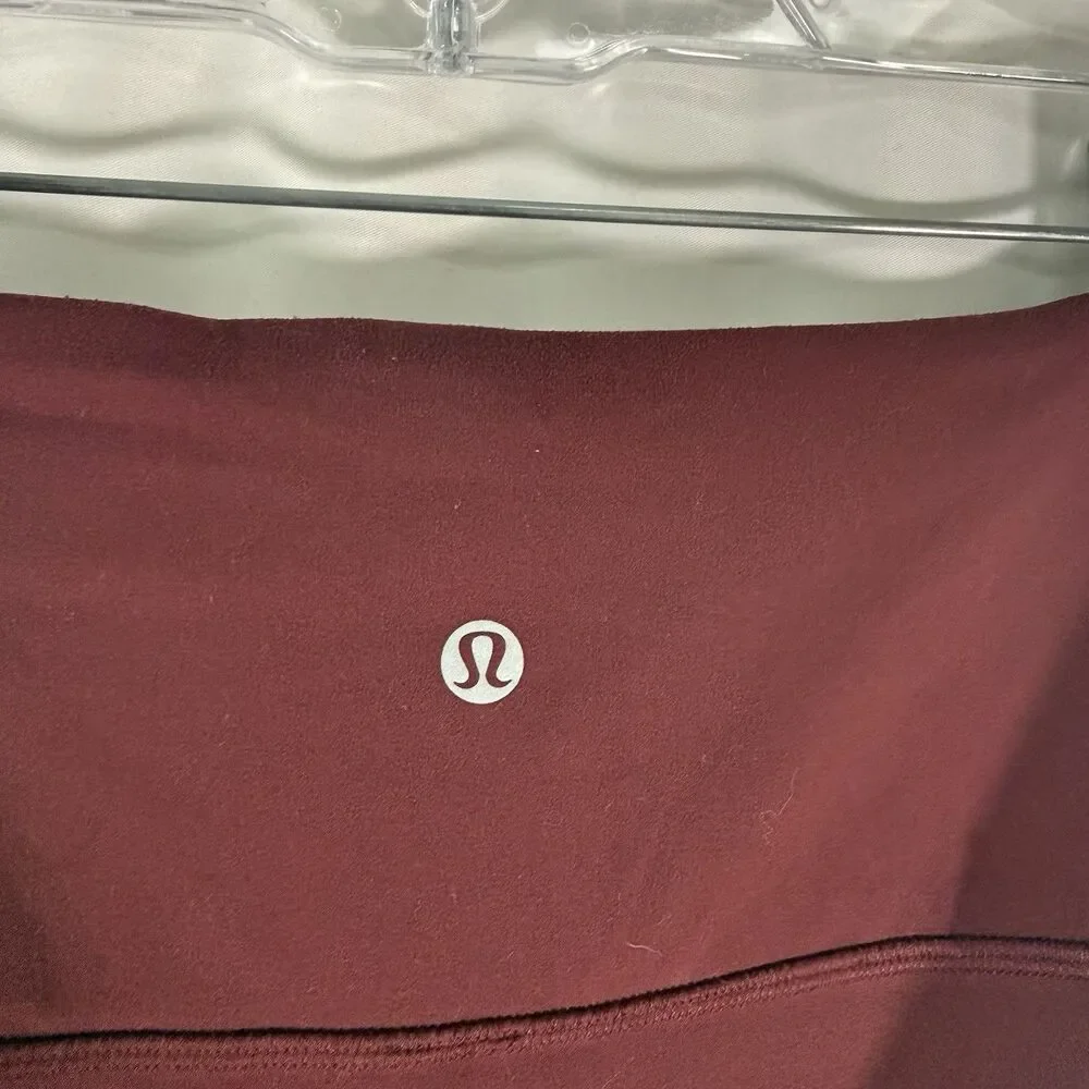 Lululemon Leggings Women's 4 Red Flared Pull On Waist Pocket Pull On 33